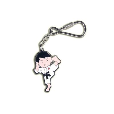 Kulcstartó, KARATE, rúgó emberke, fém